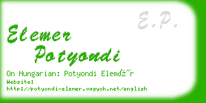 elemer potyondi business card